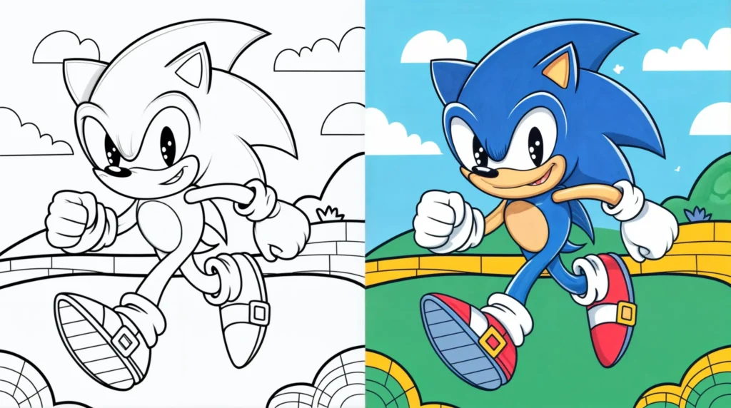 Sonic coloring pages