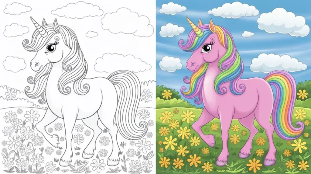 Unicorn coloring pages